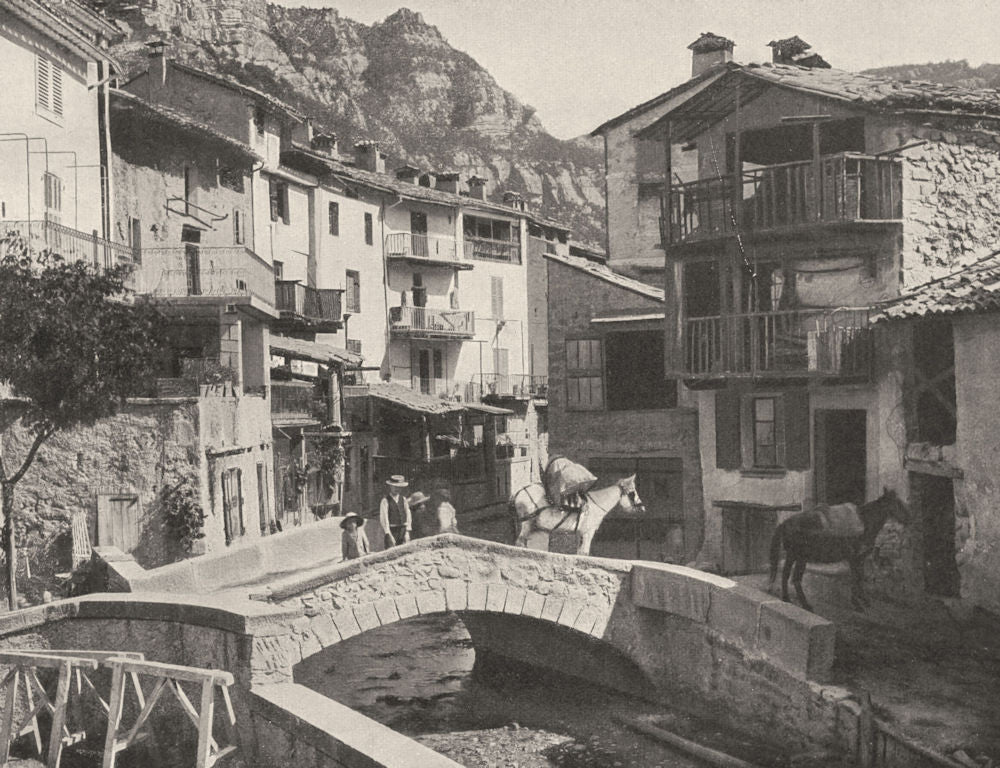 ALPES-DE-HAUTE-PROVENCE. Une rue, à Annot 1902 old antique print picture